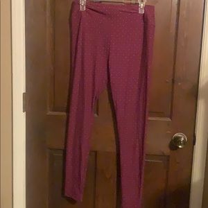 Women’s TC Lularoe Leggings: Purple Polka Dot